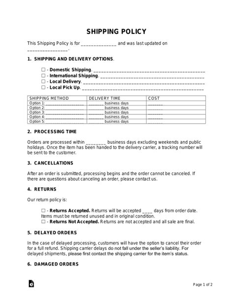 How To Create a Shipping Policy in 2024 (Free Template).